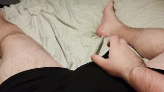 Chubby Geeks teases dick while filthy talking
