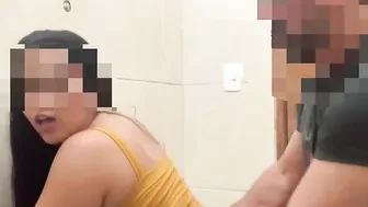 Quickie inside the toilet.