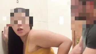 Quickie inside the toilet.