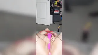 Slutty big tit college girl squirts into mirror. Again