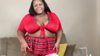 Stunning BBW African Student with crazy sexy gigantic breasts