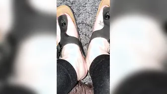 ebony birkenstock on fannys toes