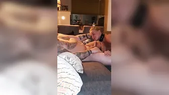 Hotwife Lisa sucking off her bull like a incredible sexy suubmissive when I share her into a private three-way - P1