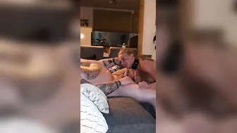 Hotwife Lisa sucking off her bull like a incredible sexy suubmissive when I share her into a private three-way - P1