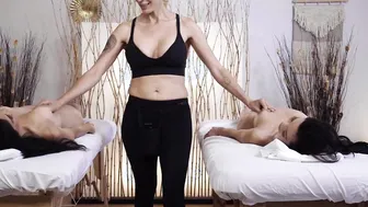 ALL CHICK RUBS - Vina Sky And Her Mistress Help Their Closeted Dyke Masseuse