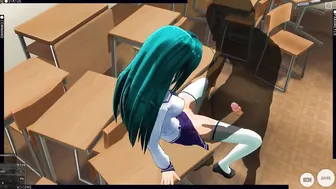 3D CARTOON College Girl with Glasses Nailed the Director and get a High