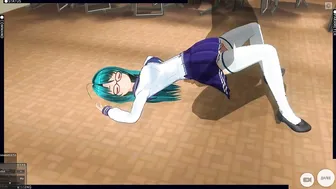 3D CARTOON College Girl with Glasses Nailed the Director and get a High