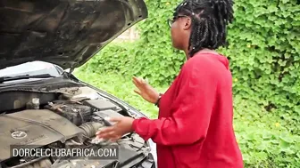Big Titted african pays the mechanic with incredible sexy sex