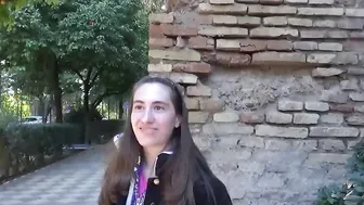 18yo PURE opens her cunt up with a HUGE PENIS. She only had licked dicks before