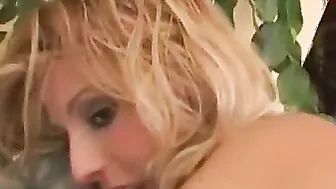 depraved blonde passionately in two cocks with dp