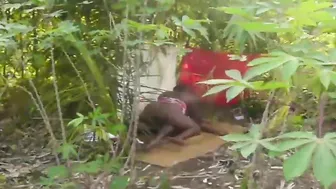 My 2 Minutes Sex Man Caught Me Fucking The Herbalist Inside The Bush And Thinking Ill Be Scared Of Him