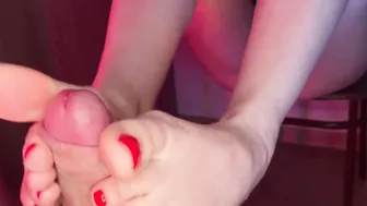 BJ AND DEVILS PEDICURE INSIDE FISHNET TIGHTS