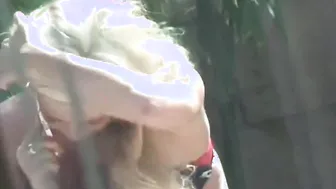 Eighteen Christa Moore masturbates inside broad daylight