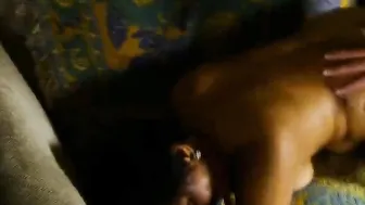 Old african MILF fucks a lucky bro for a facial
