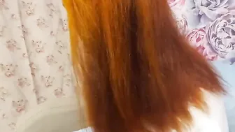 Redhead young bitch fucks in all cracks