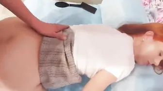 Redhead young bitch fucks in all cracks