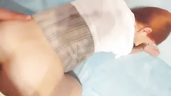 Redhead young bitch fucks in all cracks