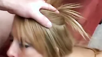 Hard fucked blonde fucking in all holes cum in mouth