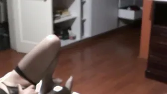 Stunning old masturbates deliciously while she watches porn on TV
