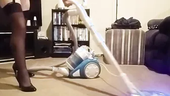 Housework inside tights and heels