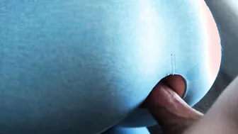 Tight vagina plowed deep and creampied inside ripped yoga leggings