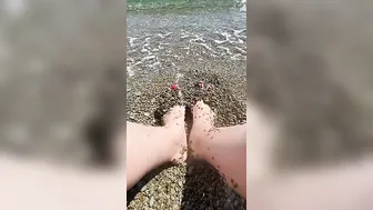 Amateur Outside Showing Toes