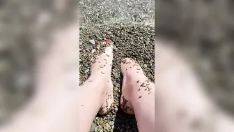 Amateur Outside Showing Toes
