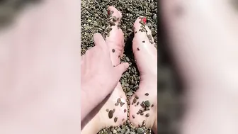 Amateur Outside Showing Toes