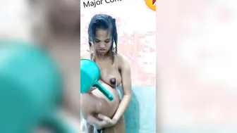 Slender Pregnant eastern Hot Soapy Shower Getting Major Contractions