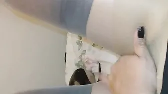 excited cunt with mouth inside double tights