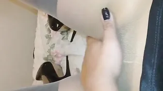 excited cunt with mouth inside double tights