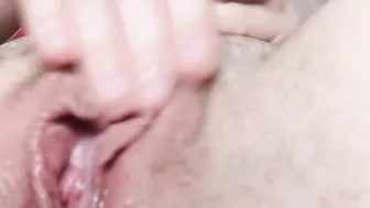 Lube is dripping out of my unshaved puffy twat If