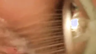 Punk goddess masturbating into the tub