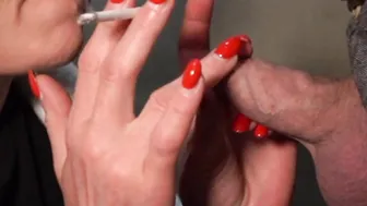 Amateur mom Smoking 2 Cigarettes and ForeSkin Having Fun Blow with Cum Into Mouth