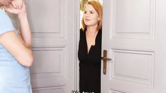 STUCK4K. Red-haired Czech with awesome huge hooters fuck before dinner