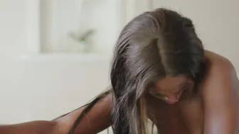 After Queening a Stud with Her African Cunt Ana Foxxx Deepthroats His Penis and