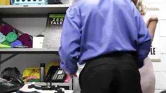 Security Officer Proceeds to Bend Shoplifter Teenagers Over the Table to Punish Her - River Lynn - LifterX