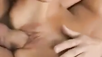 Slim blonde gets double fucked hard with dp