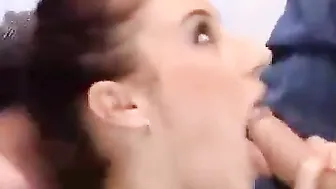 Skinny whore gets fucked by two dicks with dp
