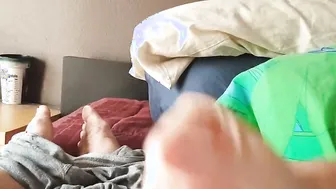 Anita Coxhard give her hubby Mike Coxhard a CFNM hand job