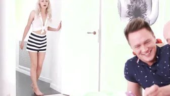 Blonde Russian 19 Yo Bambi Dee Nymph Cumming Rough While 2 Dicks Double Penetrating Her Holes