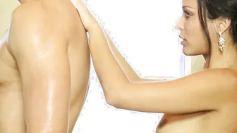 NURU GRIND - Goddess Naughty Masseuse Deepthroats Him And Lets Him Smash Her During Bachelors Party