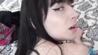 Stunning dark hair bubbly ass Cutie Emma Jade pov fucking and