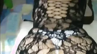 My rich fiance models that stockings inside mesh for me because she is a goddess skank