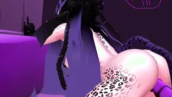 Leopard Print VRchat chick finishes Twice into 1 movie (VRchat erp)