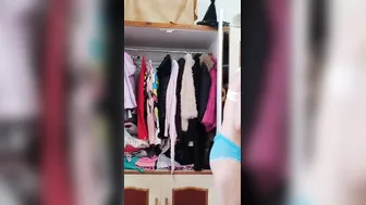 Trying on clothes from the wardrobe after moving to a new apartment - Tiktok