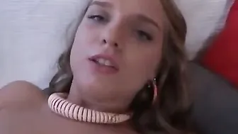 Blonde teen gets a load of anal sex from a Russian guy