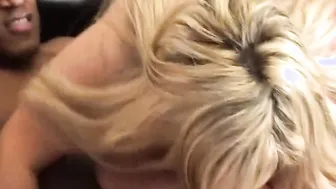 British Gigantic Titted blonde Leah Jayne fucks her landlords big black cock