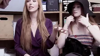 Stepmom and Step Daughter Gets Dicked by Pervy Security Officer - MyShopSex