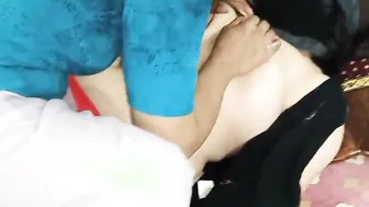 Indian Bae teenie Sara and Rani shows gigantic butt and huge titties inside Red panty and Ebony skirt while talking